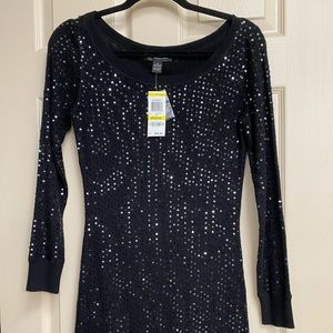 Sequined sweater dress
